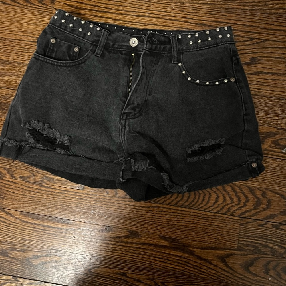 Black Studded Shorts